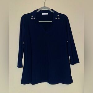 Navy dress blouse, size Large, 89th & Madison